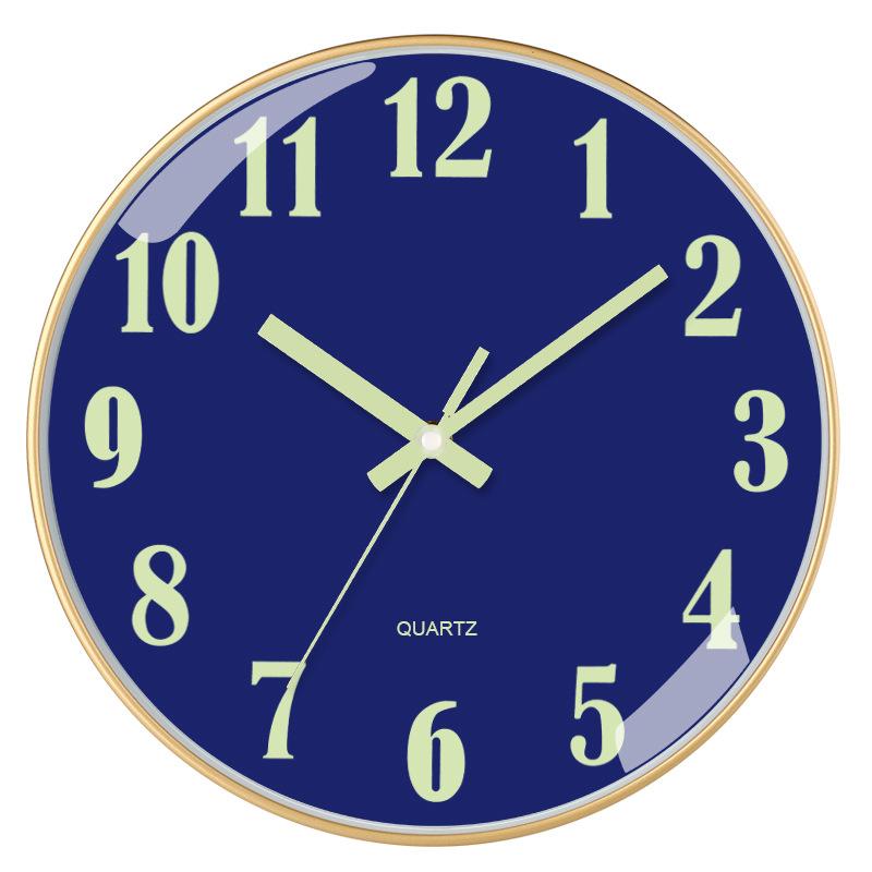 12 Inch 30cm Luminous Plastic Silent Wall Clock Creative Bedroom Living Room Simple Luminous Quartz Clock