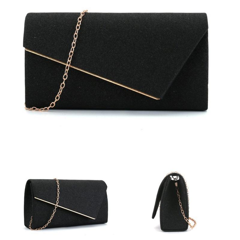 Clutch Evening Bag For Women Classic Black Shoulder Bags Party Banquet Prom Dress Lady Handbag Purse sac de luxe femme