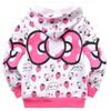 Girls Cotton Cute Cartoon Print Jacket Fleece Lined Hooded Zipper Outer Wear Casual Warm