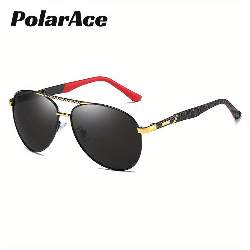 PolarAce Unisex Vintage Krötenbrille Großrahmen Doppelsteg Federbügel Polarisiert Fahrsonnenbrille, UV400