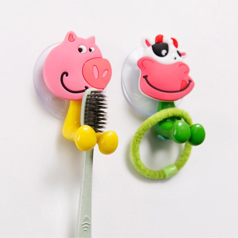 Animal Toothbrush Holder Wall Mounted Tooth Brush Storage Rack Cup Organizer