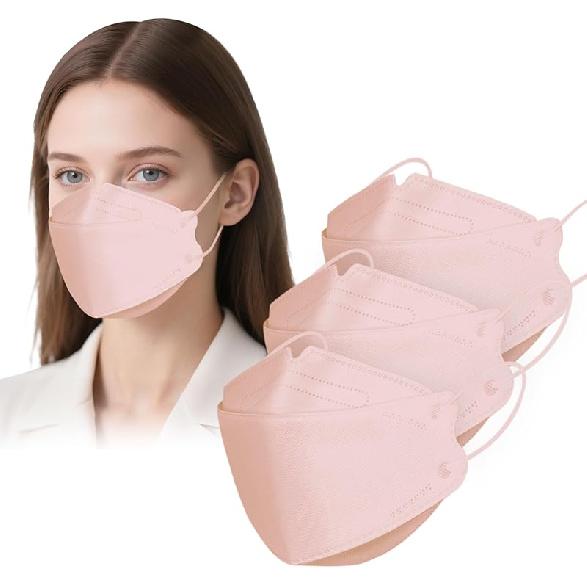 50 PCS KF94 Face Masks Blushpink-4Ply Breathable 3D Face Mask for Adult-Blushpink