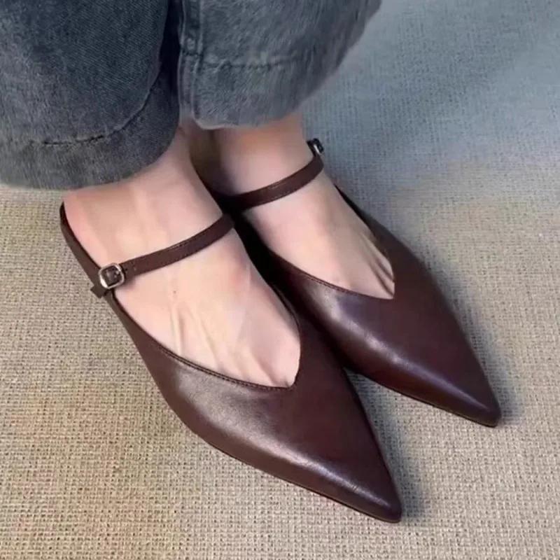 Fashion Ladies Shoes 2025 Hot Sale Closed Toe Women's Slippers Fashion Outdoor Daily Summer New Belt Buckle Shoes for Womenzapatos Mujer