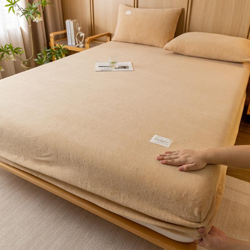 

Высококачественная мягкая бархатная простыня с резинками, нескользящие регулируемые наматрасники для односпальной двуспальной кровати размера «king-size» 160x200 см 150×200cm