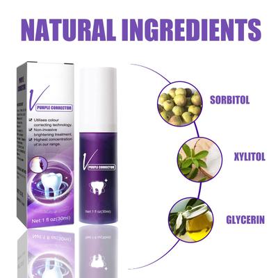 V34 Colour Corrector Teeth Whitening Mousse Cleaning Repair Sensitive Tooth Removal Plaque Stain Brightening Purple Toothpaste