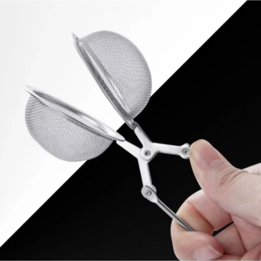 Stainless Steel Spoon Tea Ball Infuser Filter Squeeze Leaves Herb Mesh Strainer Tea Infuser In Mesh Tea Ball with Handlet Silver