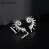 1pairs Fashionable Creative 3D Silver Shell Earrings for Women Exaggerated Personality Holiday Retro Ear Jewelry