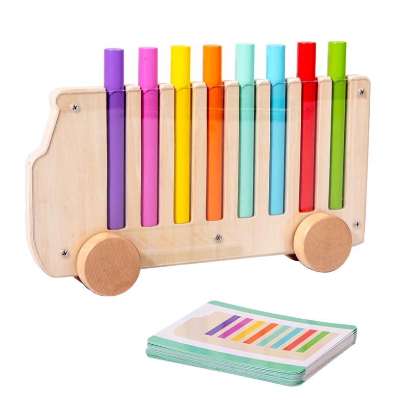 

Toys Educational Montessori Wooden Color Shape Matching Puzzle Toy Beaded Threading Rope Game Fine Motor Early Toy for Kids Gift