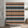 Tribal Pattern Shower Curtain Waterproof Bathroom Decor for Home Decoration Multicolor Geometric Design with Blue, Orange Black