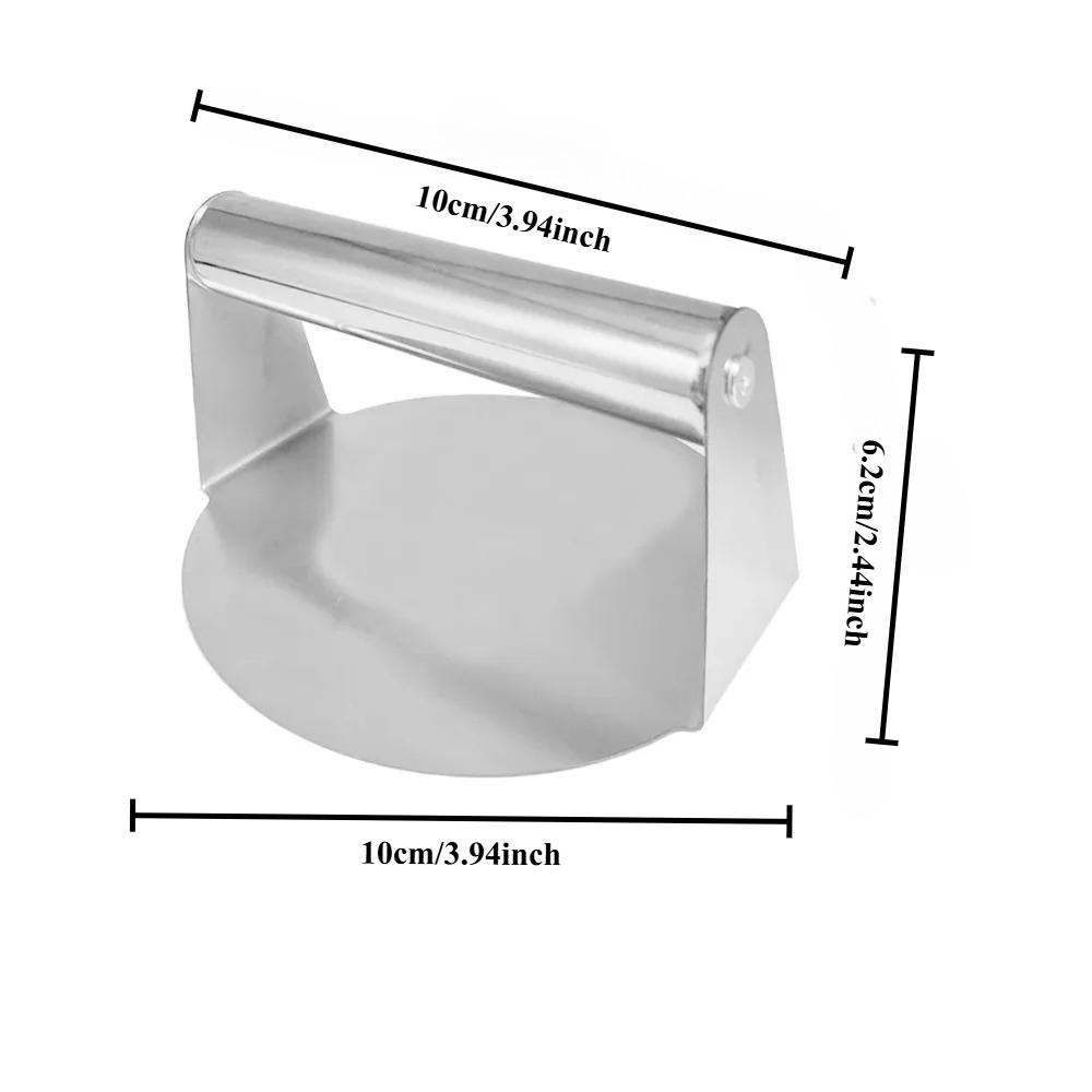 

Новый пресс для смэш-бургеров из нержавеющей стали | Сверхпрочная форма для формирования и прессования котлет для барбекю, гриля, кухни (Не прилипающий)