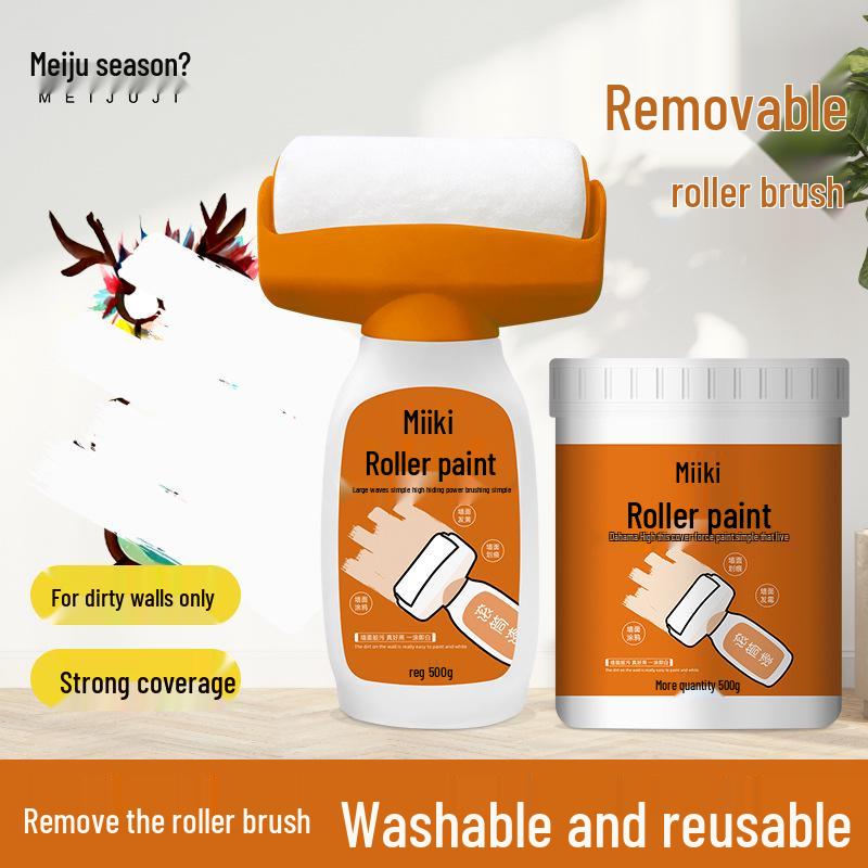 Orange Wall Large Roller White Water-Based Latex Paint - Low-Odor Interior Repair Paint