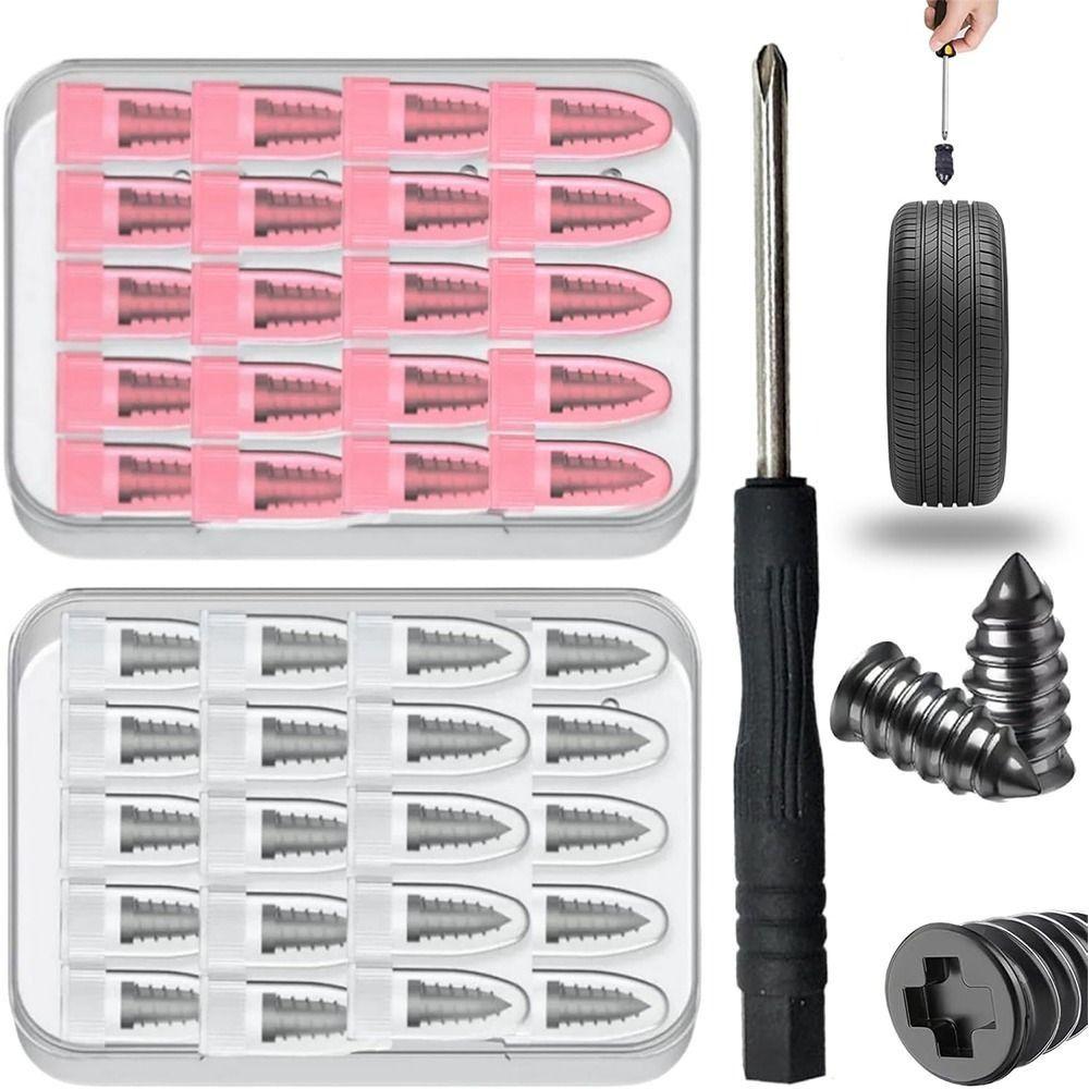 10/20/30/40/50PCS Screw in Tire Repair Rubber Nails Kits Mushroom Nails Tire Repair Plugs