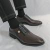 2026 New autumn British-style business formal lace-up casual shoes Brock carved fashionable and trendy leather shoes for men
