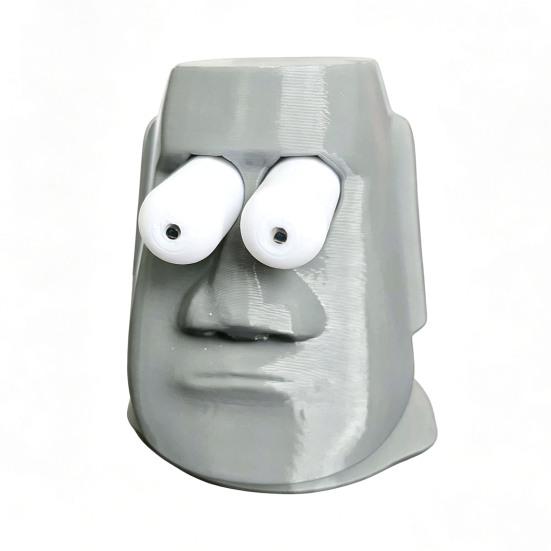 

Cartoon Stone Statue Stress Relief Toy 3D Printed Eye Popping Stone Figure Fidget Toy Home Office Worker Relaxation Desk Toy
