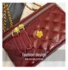 Argyle Embroidered Women's Crossbody Chain Bag - 2025 Spring/Summer Trendy Small Square Bag