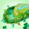 St. Patrick's Day Hat with Green Leaves and Ribbon Trim