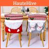 Festive Christmas Chair Covers With Long Mustached Red And Gray Designs For Holiday Decor