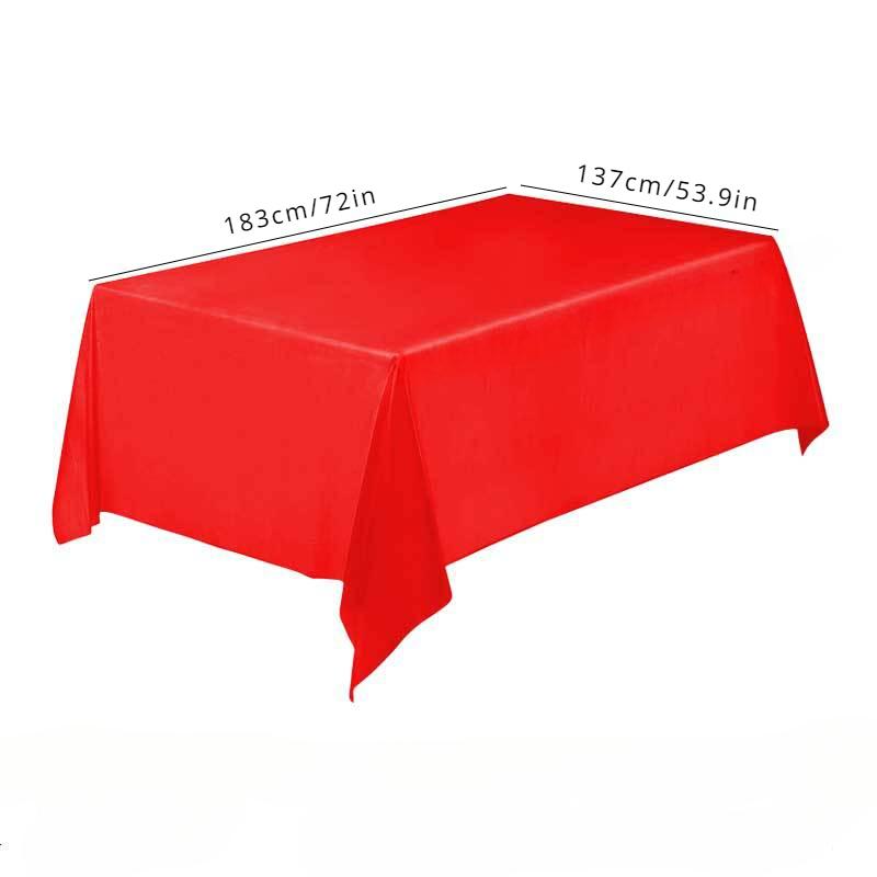 1 PC jednorázové ubrusy na oslavu narozenin Obdélníkové ubrusy Vodotěsné obyčejné plastové ubrusy odolné proti oleji