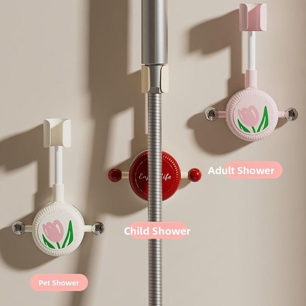 360° Adjustable Shower Head Support Stand Tulip Pattern Handheld Shower Holder  Kitchen