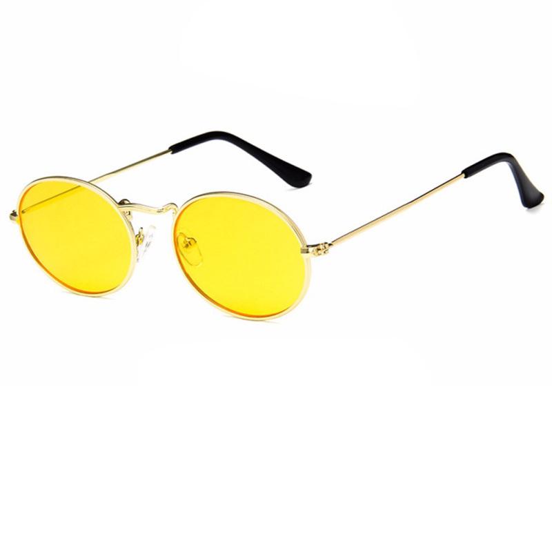 

Unisex Outdoor Retro Style Sun Glasses Stylish Metal Frame Oval Color Lens UV400 Sunglasses for Men #2