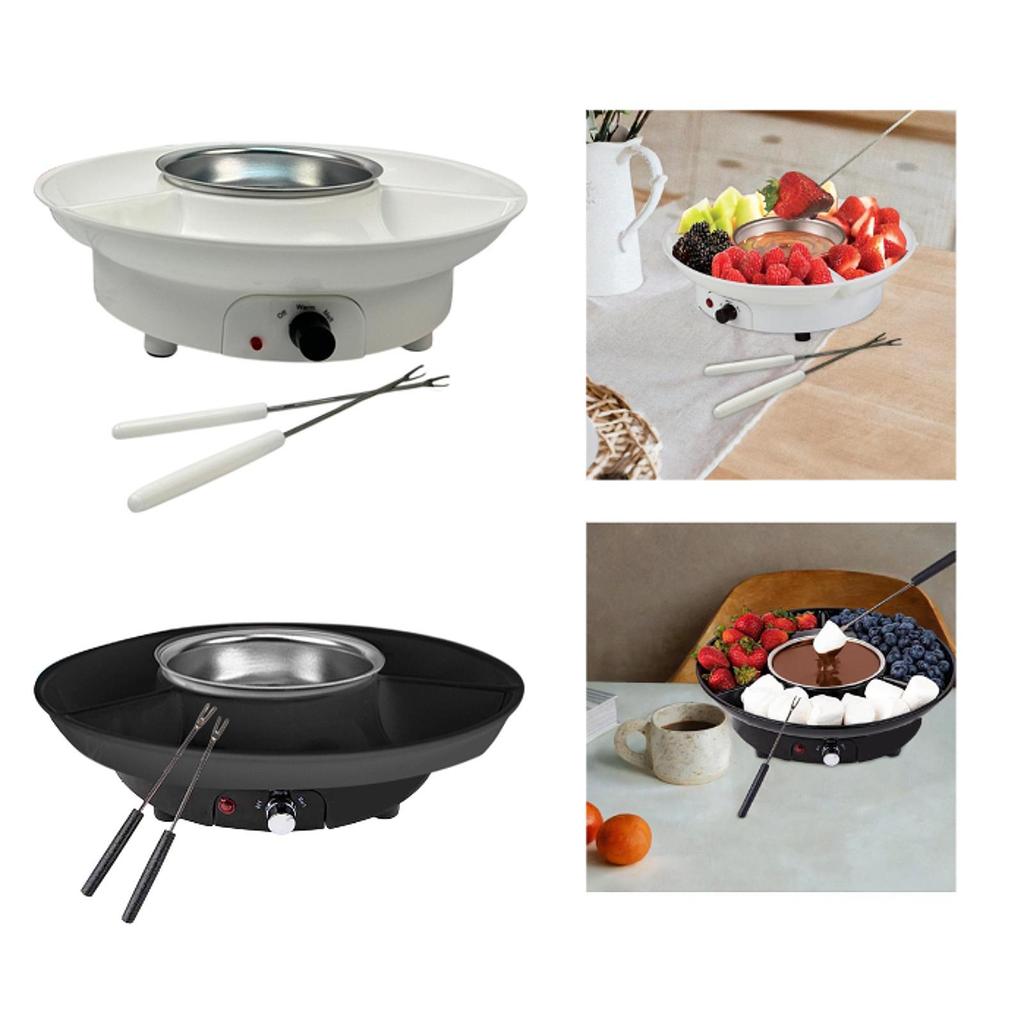 Electric Fondue Pot Set Chocolate Fondue Maker EU Plug for Cheese Kitchen Gadgets for Pretzels Fruits Dippings Movie Night