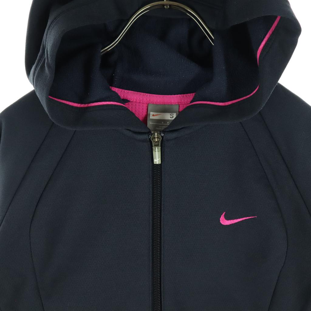 Nike Long Sleeve Zip Hoodie S Navy Women Used