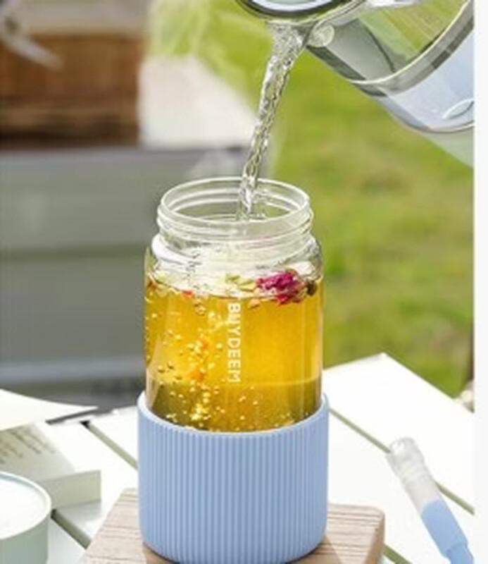 Buydeem Aesthetic Portable Glass Straw Cup