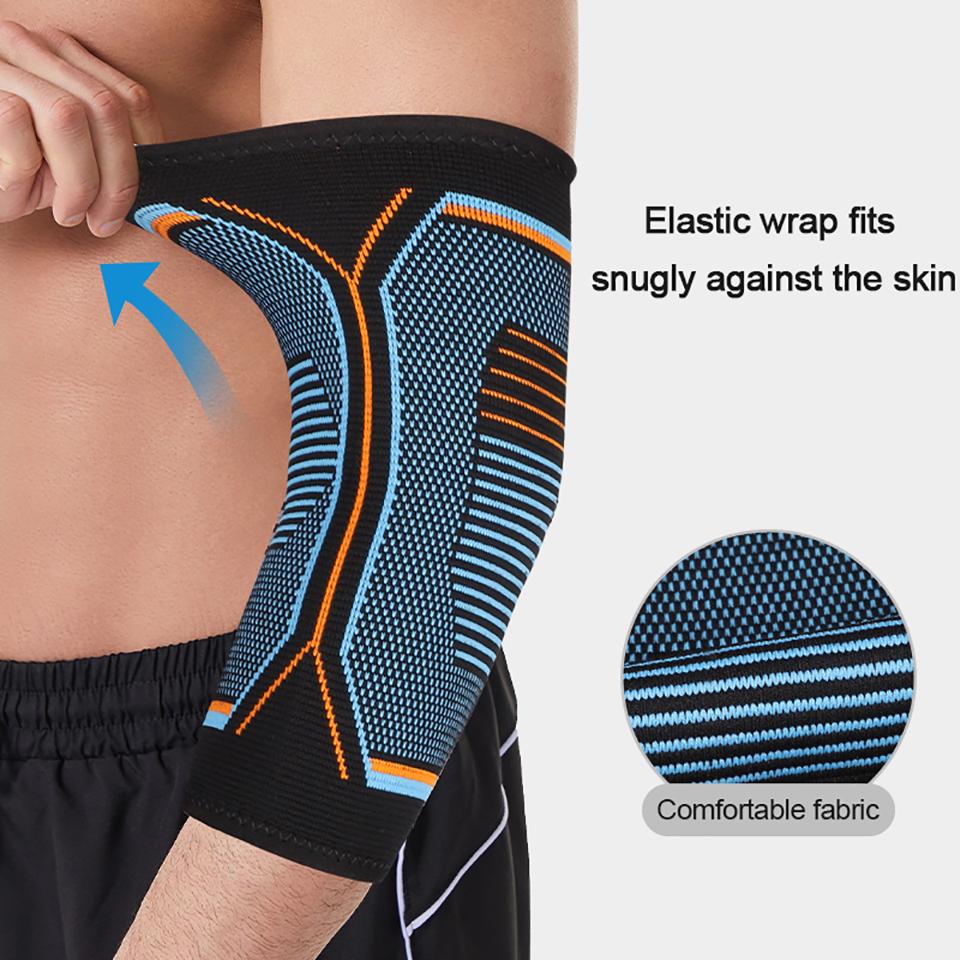 Gobygo Sports Knit Elbow Support Three-Dimensional Compression Weightlifting Elbow Support Elbow Pain Relief Tennis Golf Unisex
