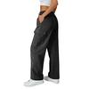 Women Drawstring Waist Cargo Pants with Pockets Straight Leg Relaxed Fit Lightweight Trousers for Daily Wear Work Travel