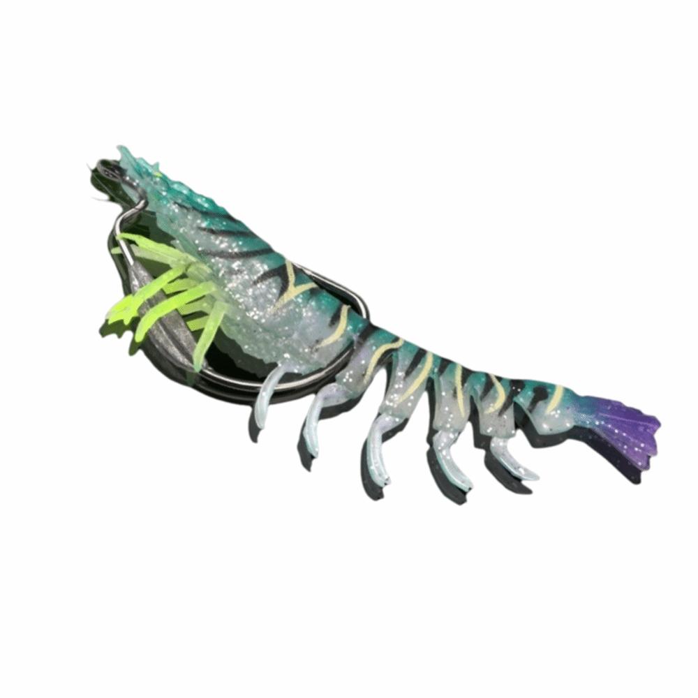 9.5cm Length TPE Shrimp Fishing Lures 10g Weight Artificial Shrimp Design Prawn Artificial Bait Pre-rigged Hooks