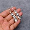 White Topaz Gemstone : 925 Sterling Silver Handmade Long Earring's Jewelry
