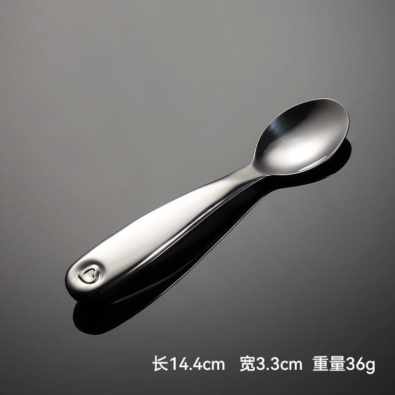 316 Stainless Steel Hollow Handle Love Pattern Children's Knife, Fork and Spoon Western Tableware Baby Food Supplement Practice Spoon