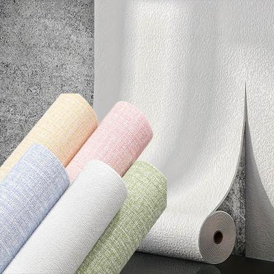 50cmX10m Linnen PVC Effen Kleur Verdikt Waterdicht 3D Schuim Zelfklevend Achtergrond Muur Renovatie Behang Muurstickers