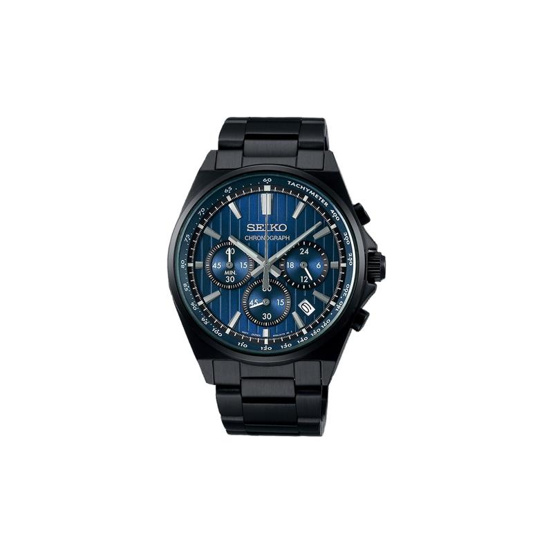 SEIKO Selection Series Three Eyes Calendar Waterproof Fashion Quartz Steel Strap Men s Watch Blue Dial SBTR035 синий