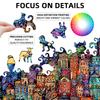 Adult Wooden Puzzle - Colorful Comic City - Unique Irregular Animal Shape Puzzle - Creative Gifts for Teenagers and Adults