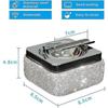 Ashtray,stainless Steel Ashtray With Lid Bling Crystal Diamonds,cigarette Ashtray- Silver - DD