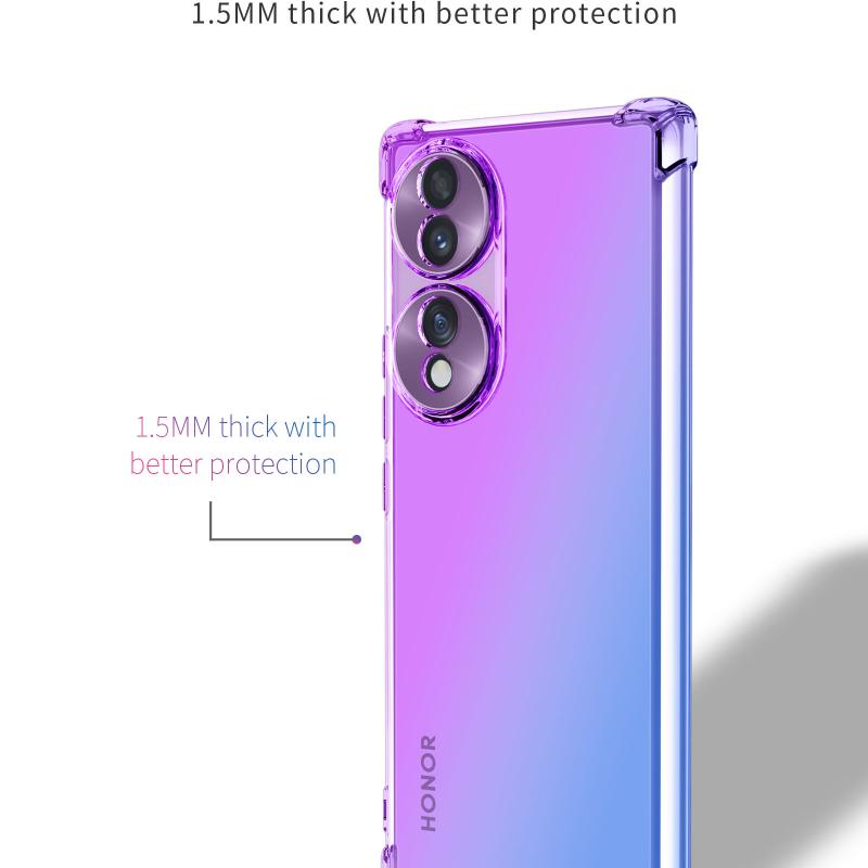 Custodia Anreixx Con Glitter Marmo Per Honor 90 Lite – TPU Antiurto, Trasparente, Ricarica Wireless, Bordi Rialzati