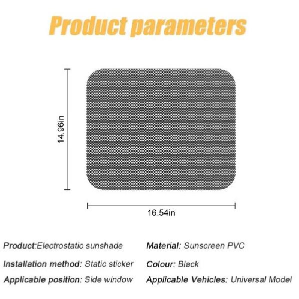 4X Car Side Window Sunshade Static Cling Films Stickers Sun Shade Defend UV Rays