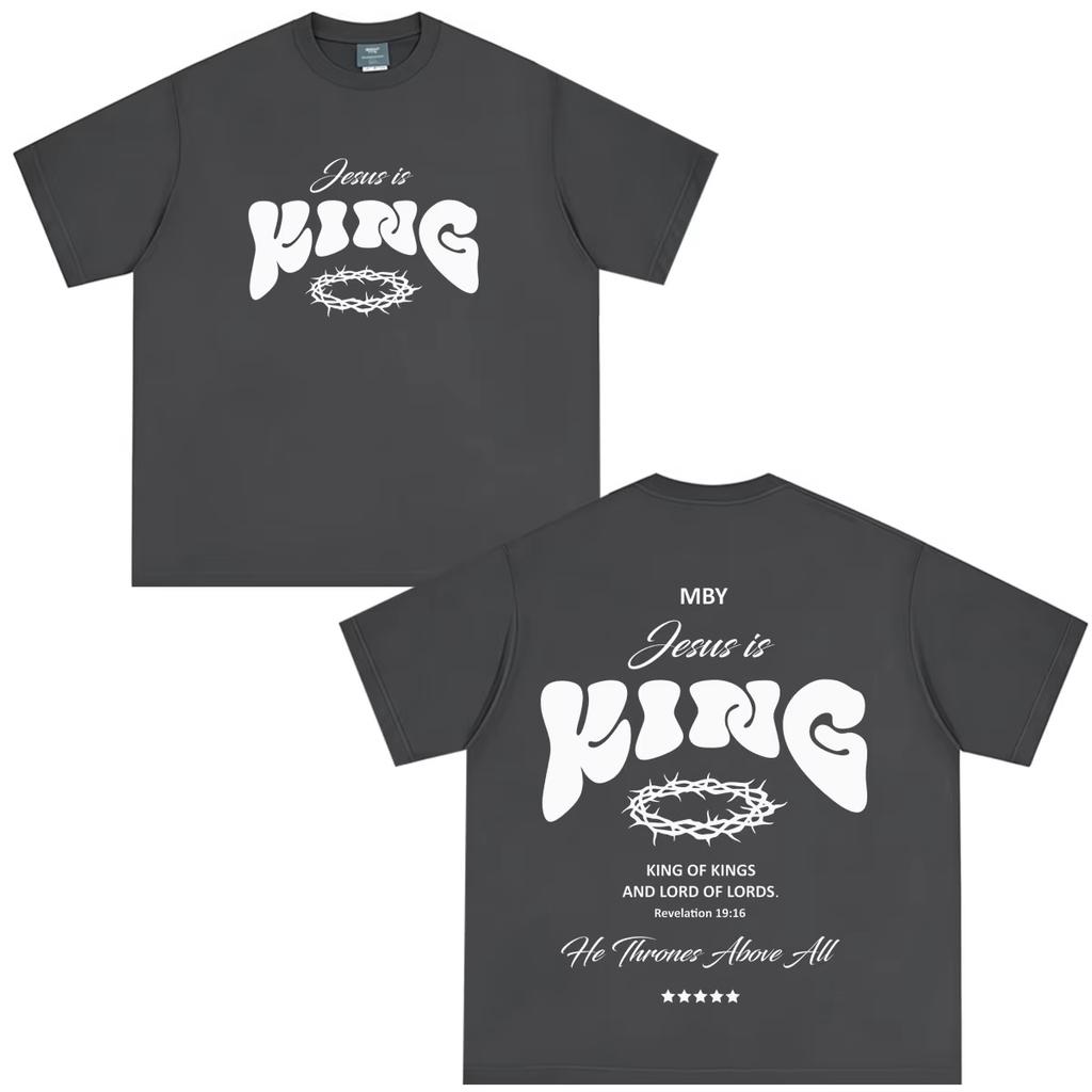 2026 Summer Hot Sale Vintage Jesus Is King Graphic T Shirt Unisex Unisex Fashion Hip Hop T-Shirt Short-Sleeved Loose Casual Clothing
