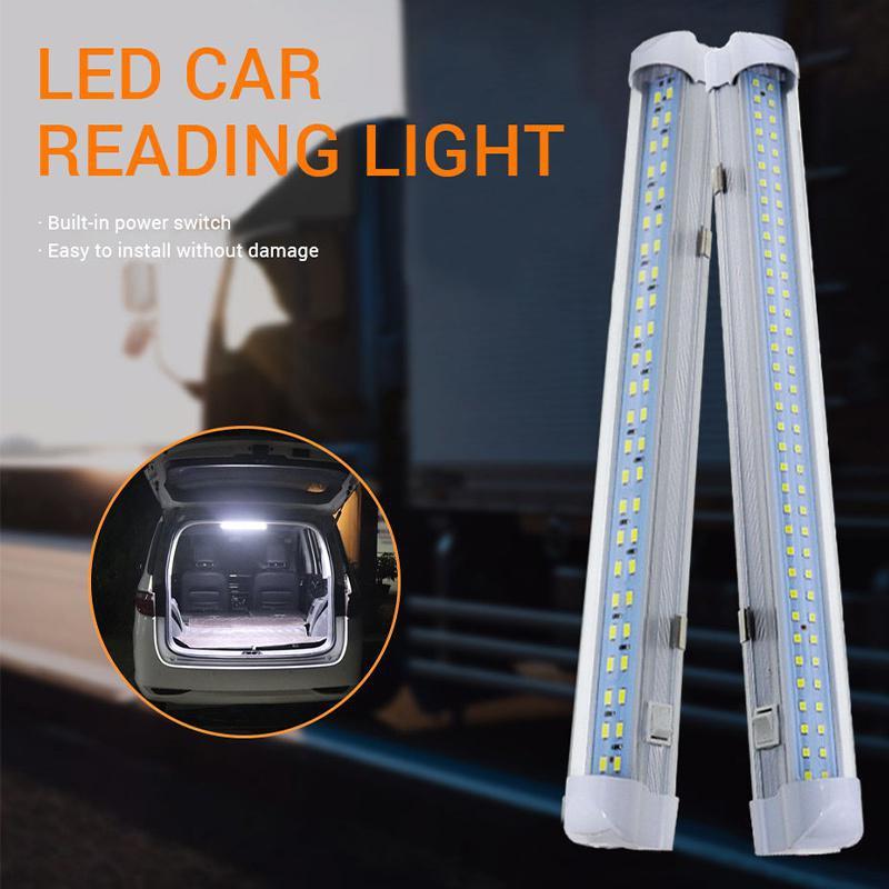 SEAMETAL Lumină Interioară Auto de Citit 48/72 LED Lumini Bar cu Bandă Albă 12V-80V Furgonetă Camion Rulotă RV 1 buc