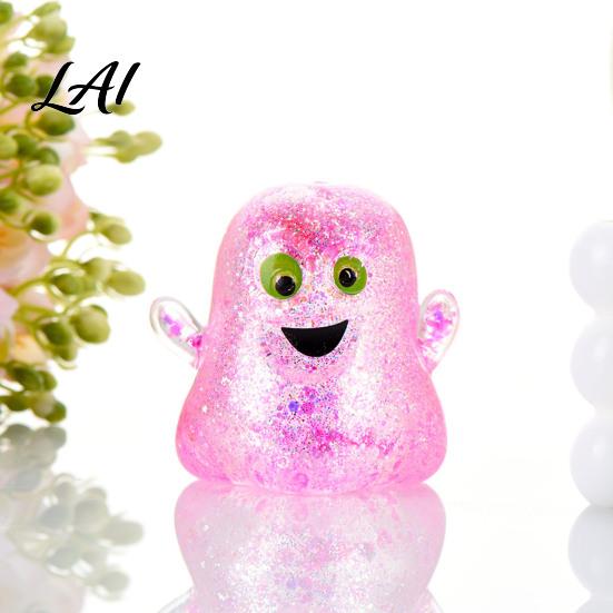Ghost Fidget Toys 1/5Pcs Mini Halloween Squeeze Toy Glitter Stress Relief Ball Sensory Toy Party Favors for Kids Adults