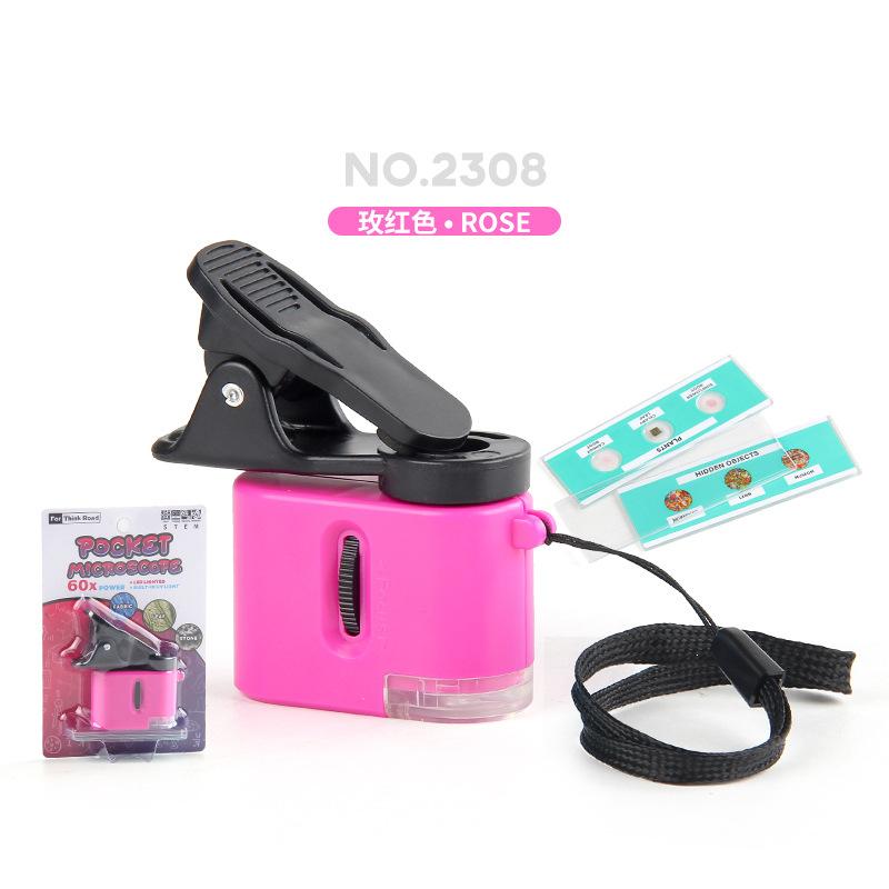 Supply Children'S Mini Palm Microscope Toys Primary School Students Science And Education Laboratory Microscope With Mobile Phone Clip