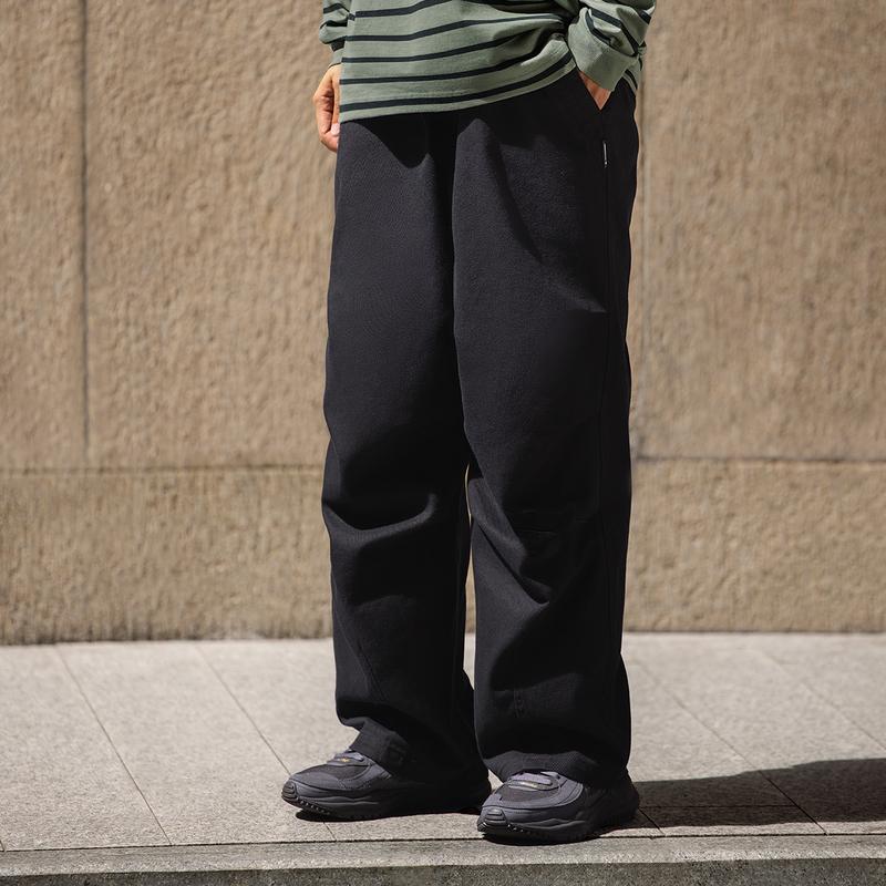 Li Ning CF Suo Solid Color Straight Loose Fashion Casual Pants Men bottoms Black AKXU523-4