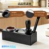KEBMCHN Espresso Knock Box Multifunctional Coffee Accessory Storage Organizer ABS Anti-Slip Barista Tamper Distributor Portafilter Holder Black