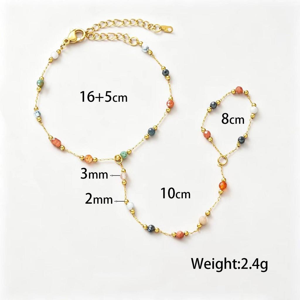 Gold-Plated Double Layer Thin Chain Stainless Steel Hand Chain Jewelry