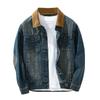 Men's Retro Patchwork Denim Jacket - Loose Fit, Versatile Casual Workwear for Spring and Autumn