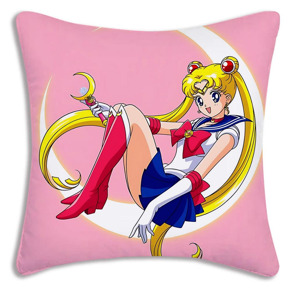 1PC Cute M-shaped Moon Pillowcase Cartoon Sofa Decoration Home Double-sided Printing Cute Square Cushion Pillowcase