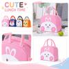 Insulated Lunch Bag with Cartoon Animal Design Portable Handheld Thermal Lunch Box for Work School Outdoor Use