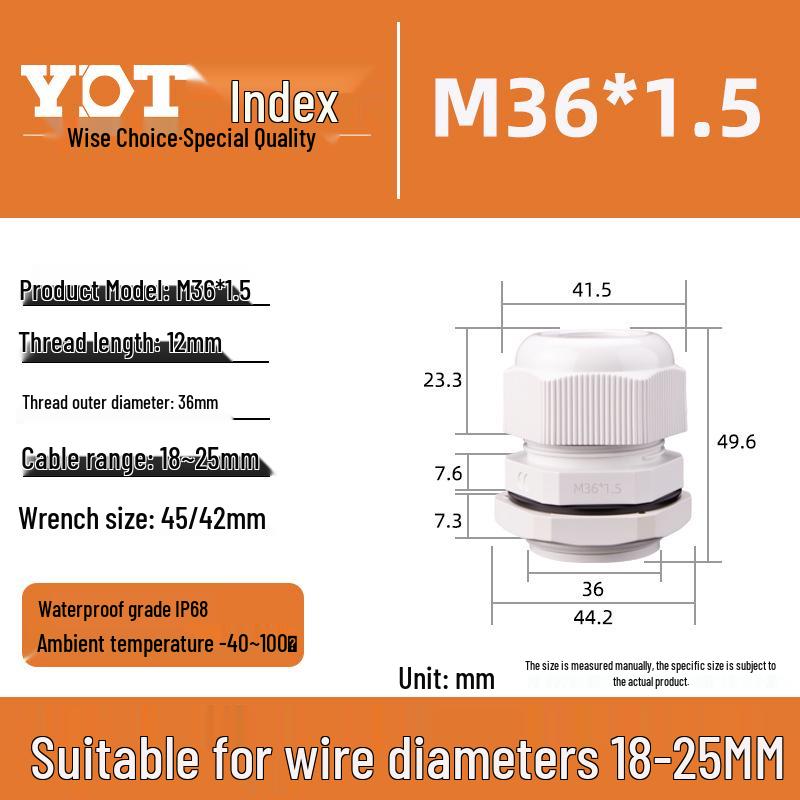 Waterproof Nylon Cable Connector M20*1.5 Plastic Sealing Gland Industrial Accessory