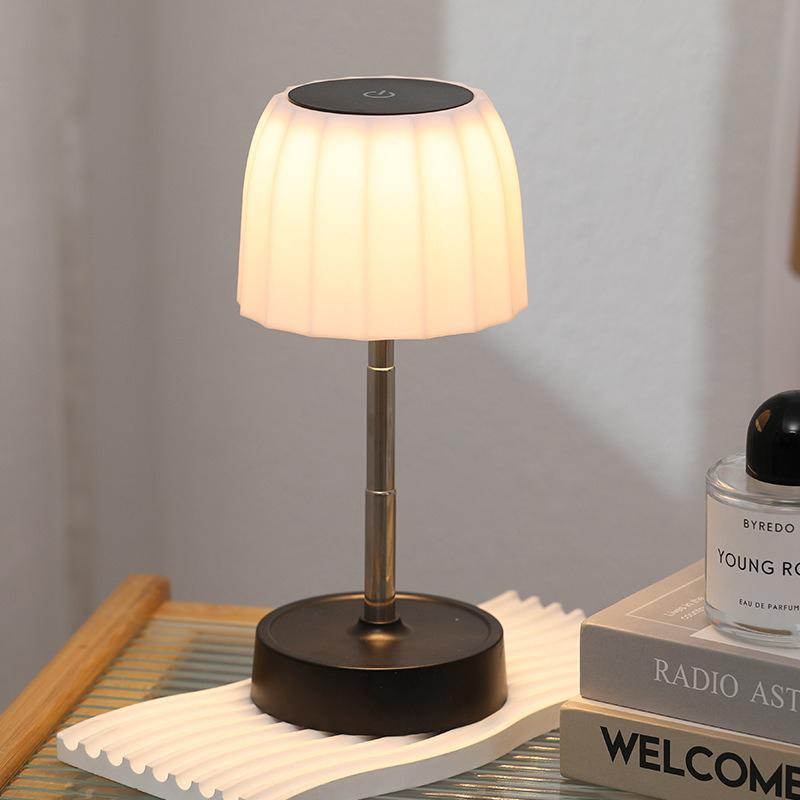 Rechargeable Table Lamp Adjustable Height Portable Wireless Touch Dimmable Desktop Night Light Bedroom Desk Study Reading Lamp